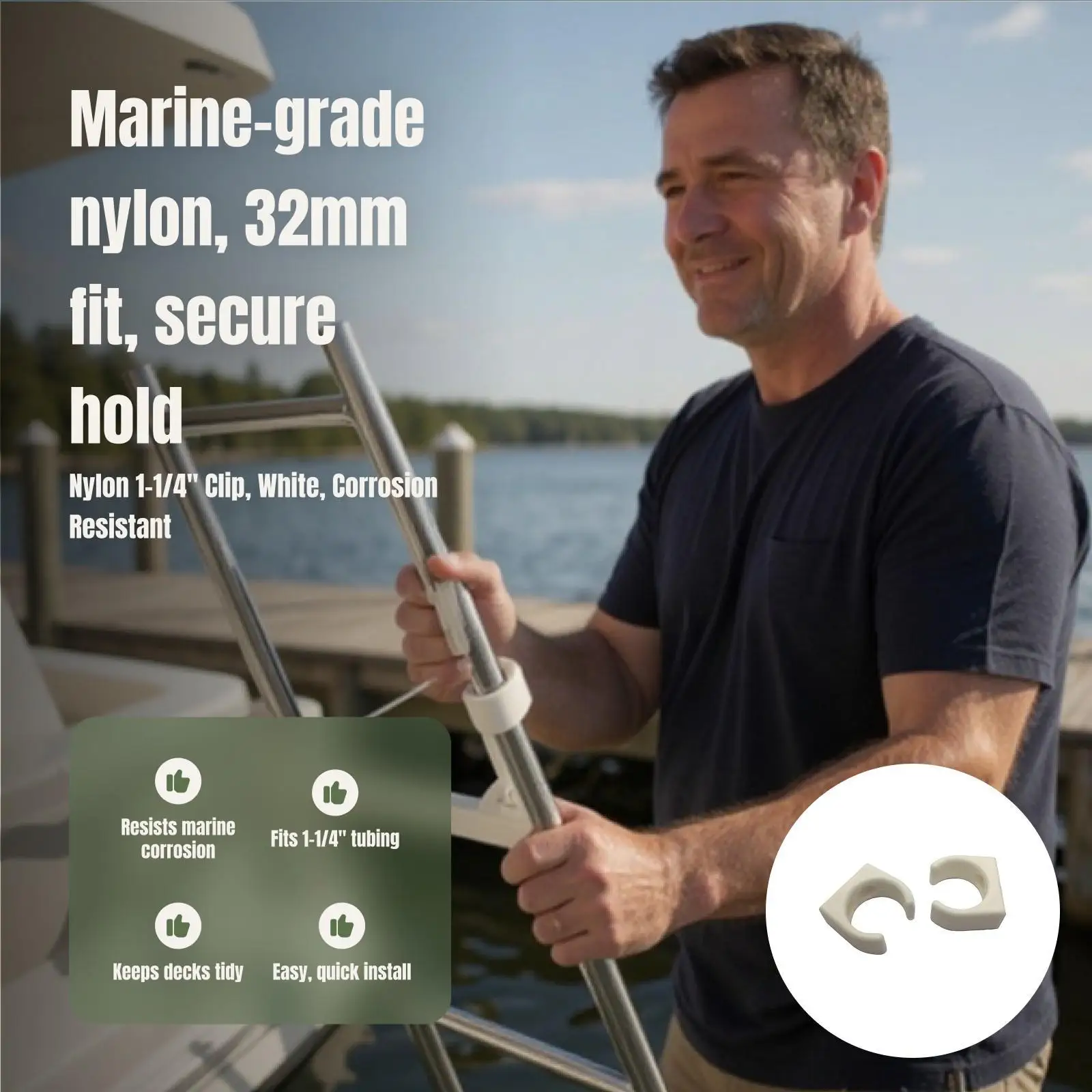 2 pçs clipes de escada para barcos náilon escada gancho clipes de armazenamento para barcos fuzileiros iates acessórios