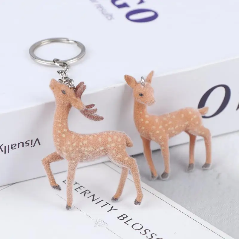 

1/2Pcs 3D Plush Forest Deer Animal Ornament Small Pendant Keychain DIY Cute Plush Bag Car Charms Jewelry Decoration Kids Gift