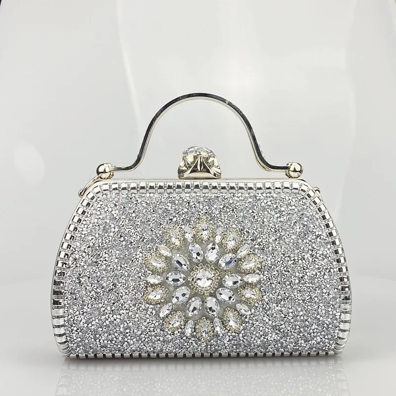 New Arrival Flower Crystal Wedding Bridal Clutch Purse Luxury Designer Women's Dinner Party Cocktail Handbags Diamond Bags