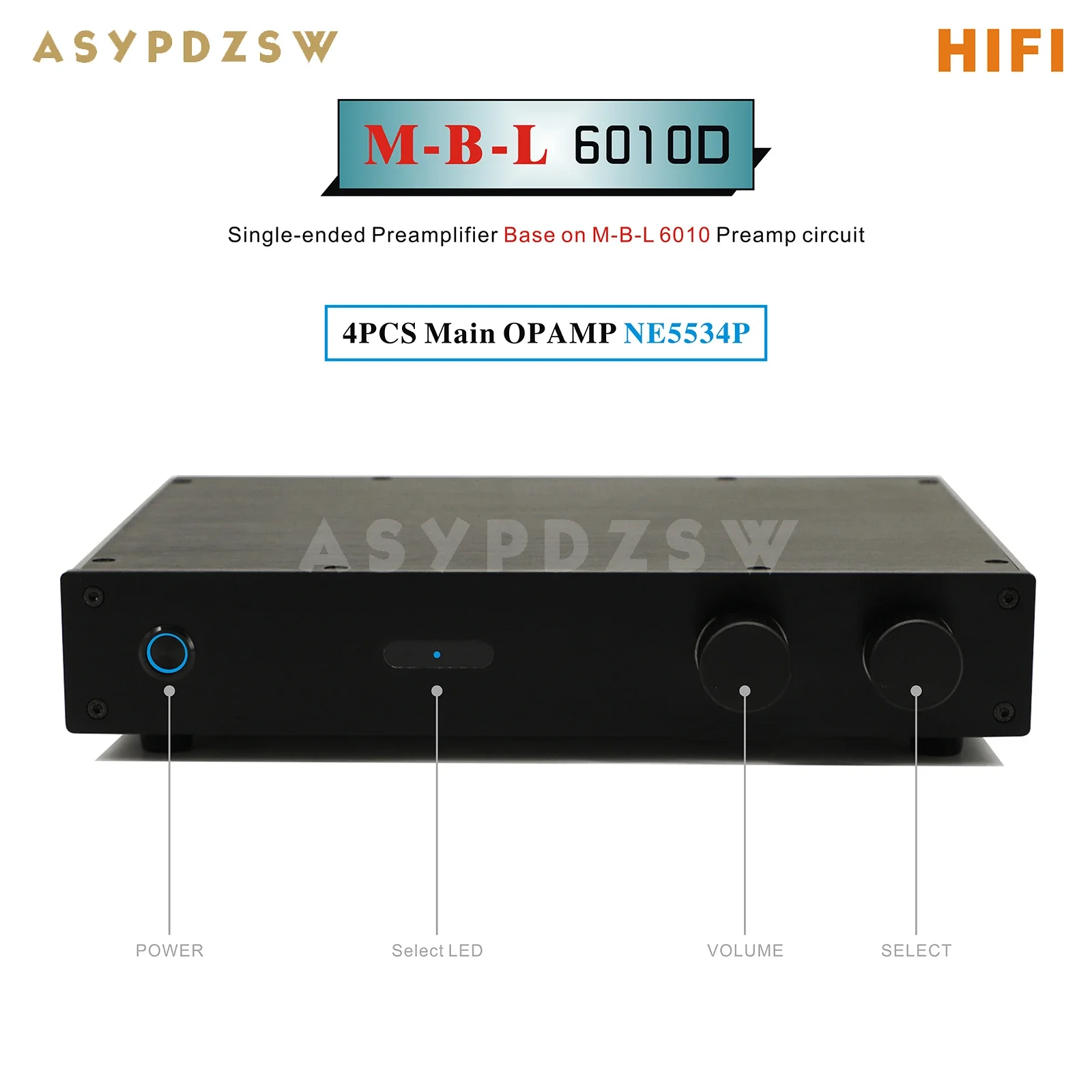 ASYPDZSW HIFI 6010D Single-ended Preamplifier Base on M-B-L6010 Preamp circuit