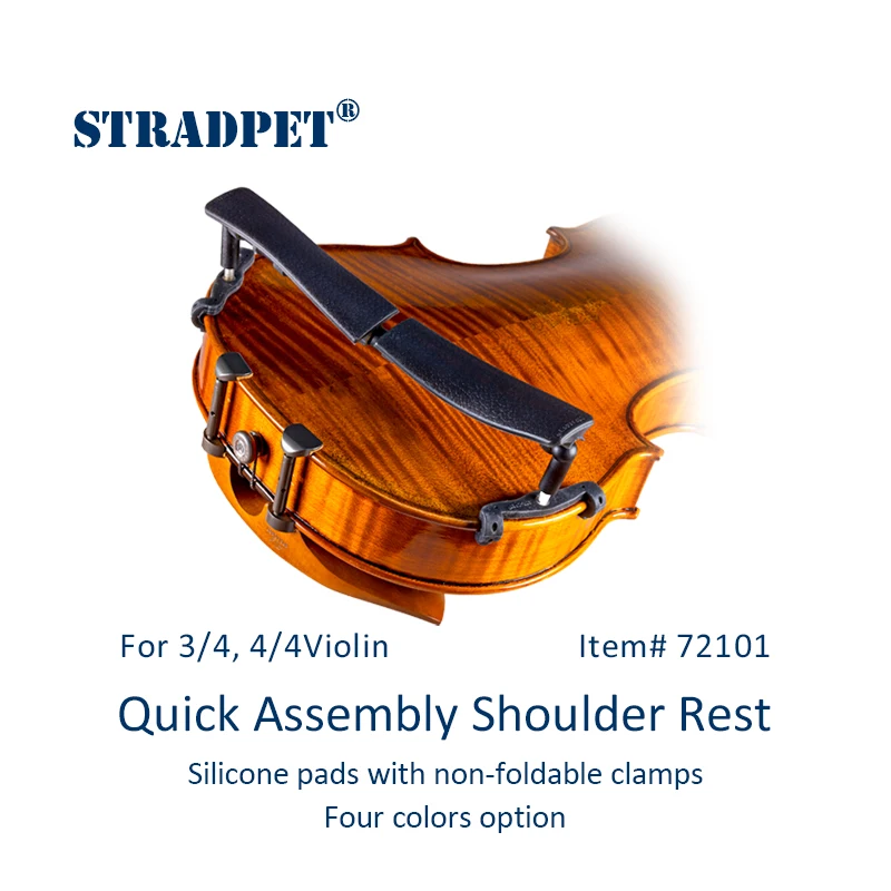 STRADPET Quick Assembly Shoulder Rest (Patented)-Silicone Rest with non-Foldable Clamps