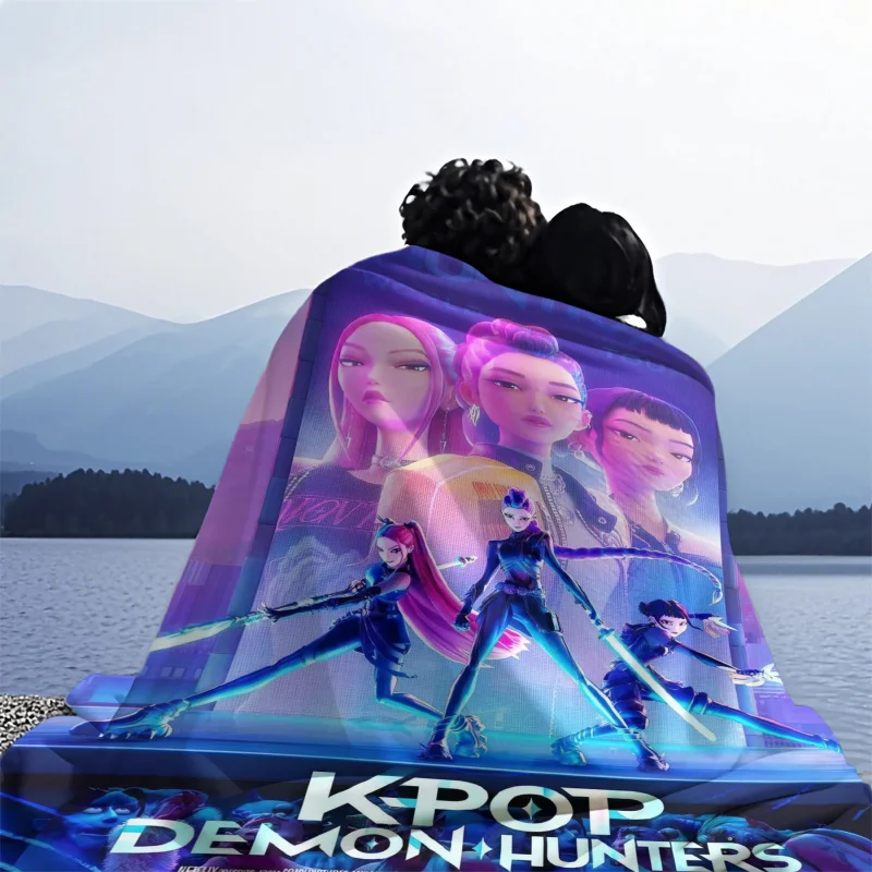 K-Pop شيطان الصيادين بطانية الفتيات الفتيان أفخم رمي بطانية الجدة بطانية دافئة كل موسم هدية ل أريكة تتحول لسرير مكتب رحلة التخييم