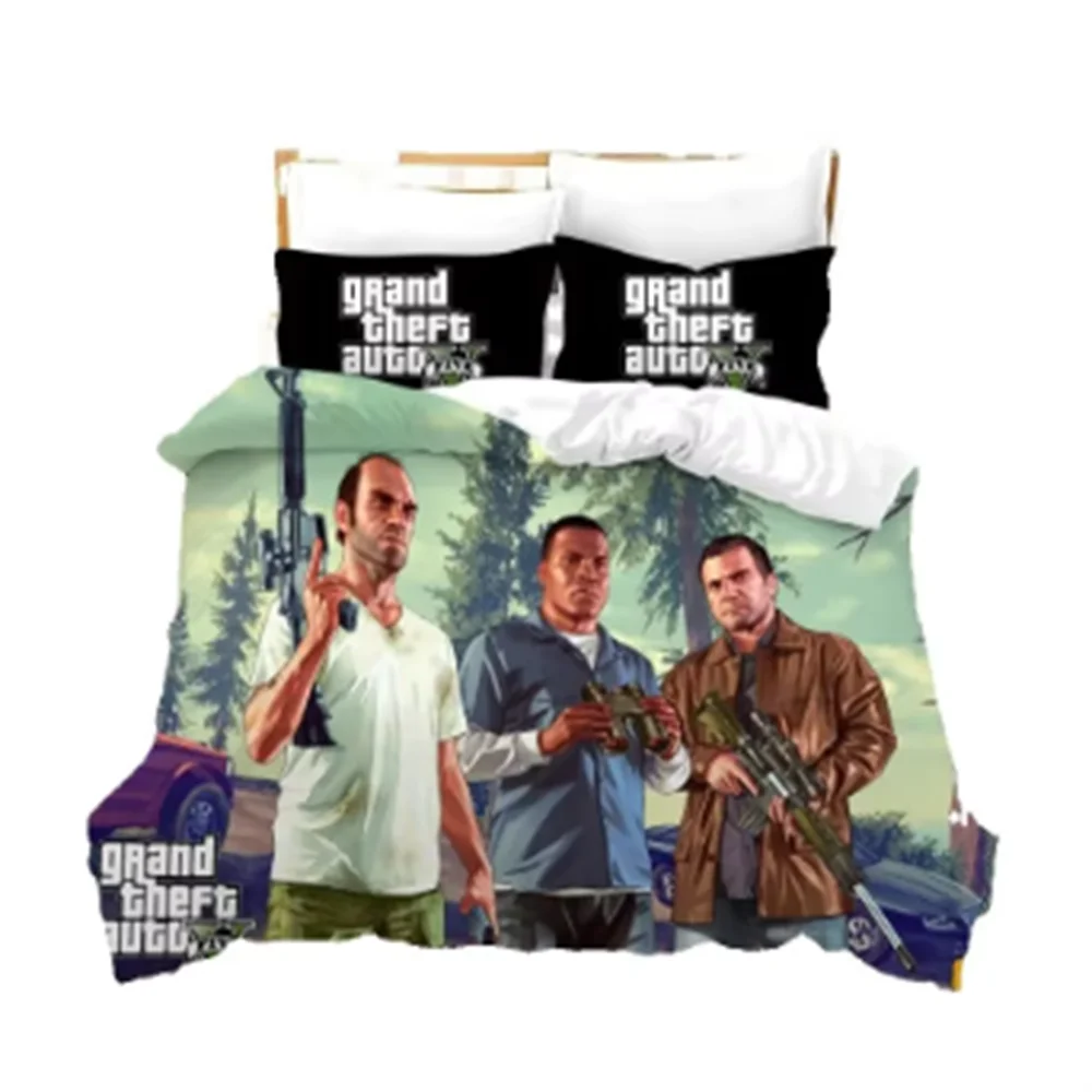 

3D PrintGame GTA V Комплект постельного белья с героями мультфильмов, пододеяльники, наволочки Grand Theft Auto 5, одеяло, комплекты постельного белья, постельное белье, постельное белье
