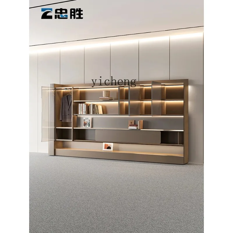 Gz-21 High-end Data Cabinet Boss Table Matching Bookcase Combination Simple Modern Locker With Sensor Light