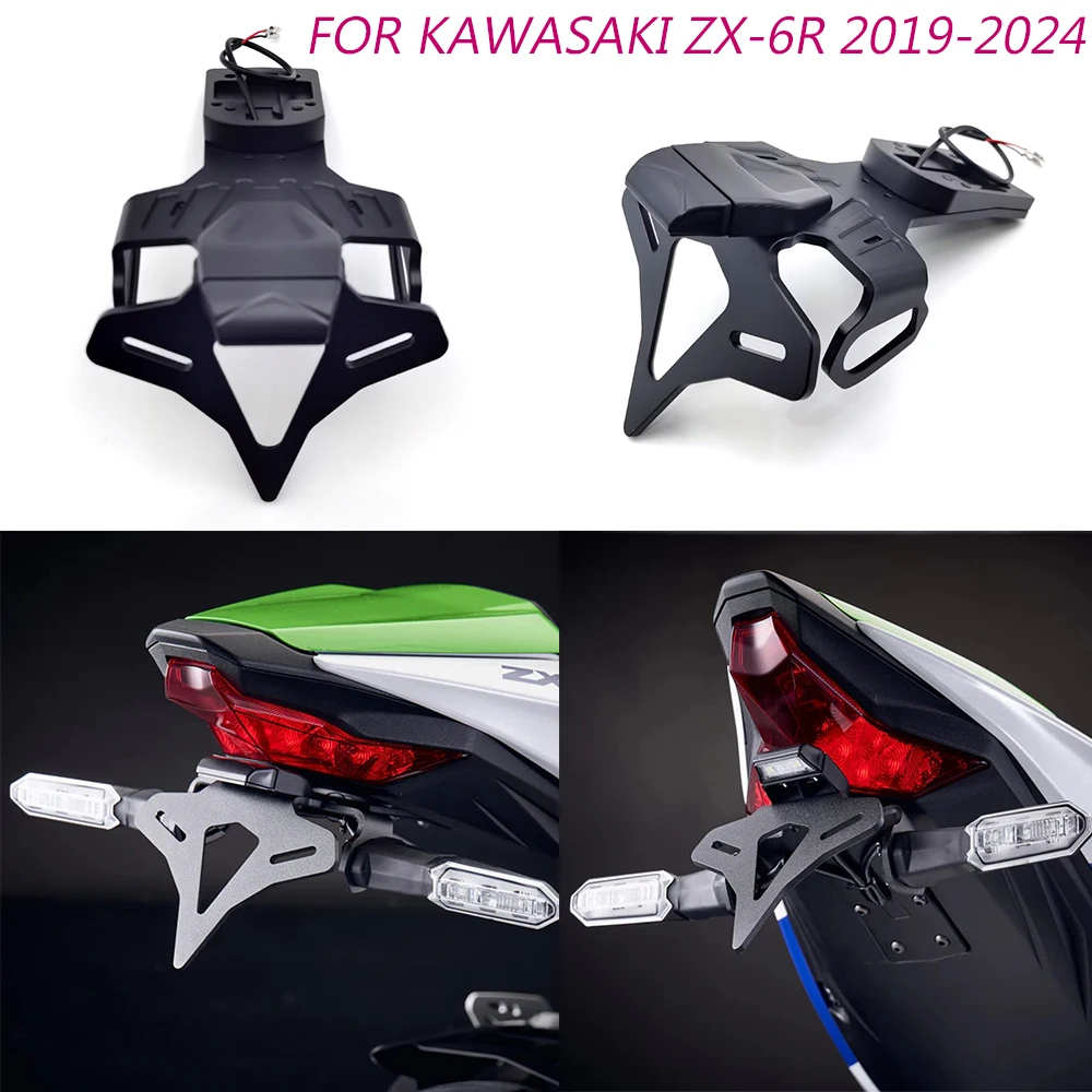 

For KAWASAKI ZX-6R 2019-2024 Motorcycle License Plate Holder Fender Eliminator Registration Bracket