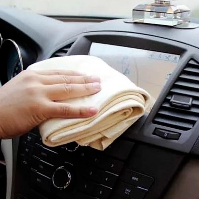 Car Drying Suede Cloth Absorbent Self-drying Suede Leather for Cars Auto Home Window Glass Cleaning Wash Chamois Skin 25X40CM