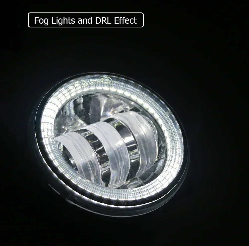 LED Fog Lights PTF for Citroen C4 Picasso, C4 Grand Picasso 2006-2013 Angel Eyes Rings DRL Daytime Running Light 30W with Lens - view 5