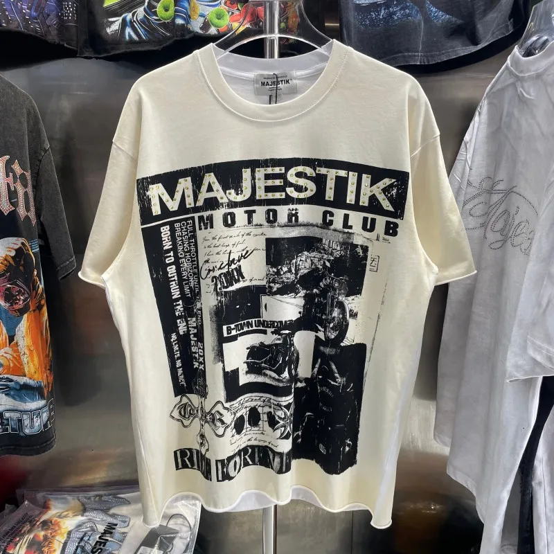 

Casual Loose Oversize round Neck Short Sleeve T-Shirt Men's Fashion Brand New Summer 2026 Cotton Non-fading Cartoon Pattern