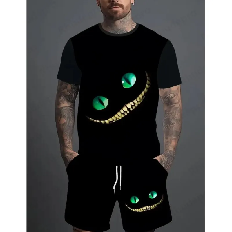 

Летняя модная серия Disney, комплект футболок с 3D принтом Микки Мауса, унисекс, повседневная футболка с круглым вырезом, костюм в стиле хип-хоп, уличный стиль