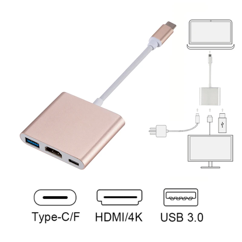 

Macbook Air 12 Accessories Converter 2023 New 3 in 1 USB-C USB HUB Male to Female USB 3.1 Type-C To USB 3.0 Charging Adapter