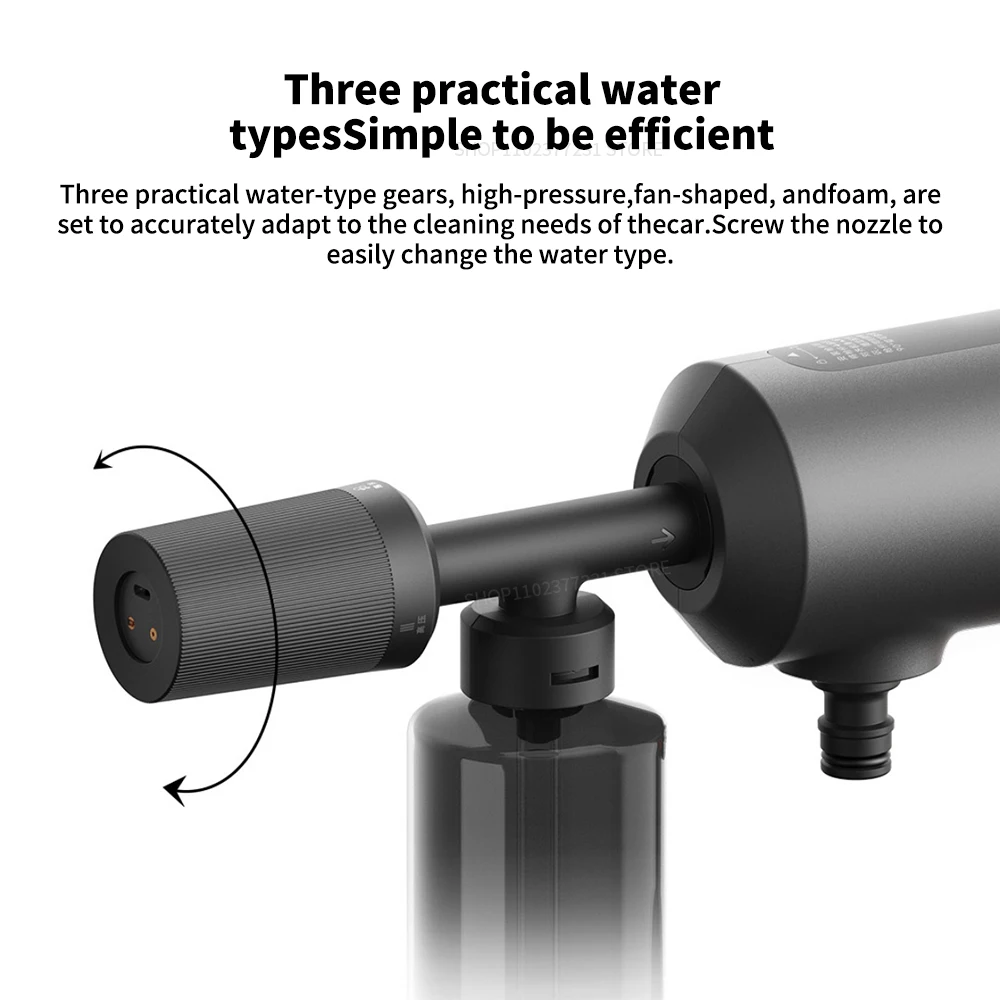 Xiaomi Mijia Wireless Car Washer 2 160L/H Alimentazione portatile ad alta pressione |   Palmare con pressione dell'acqua multi-ingranaggio a ricarica rapida