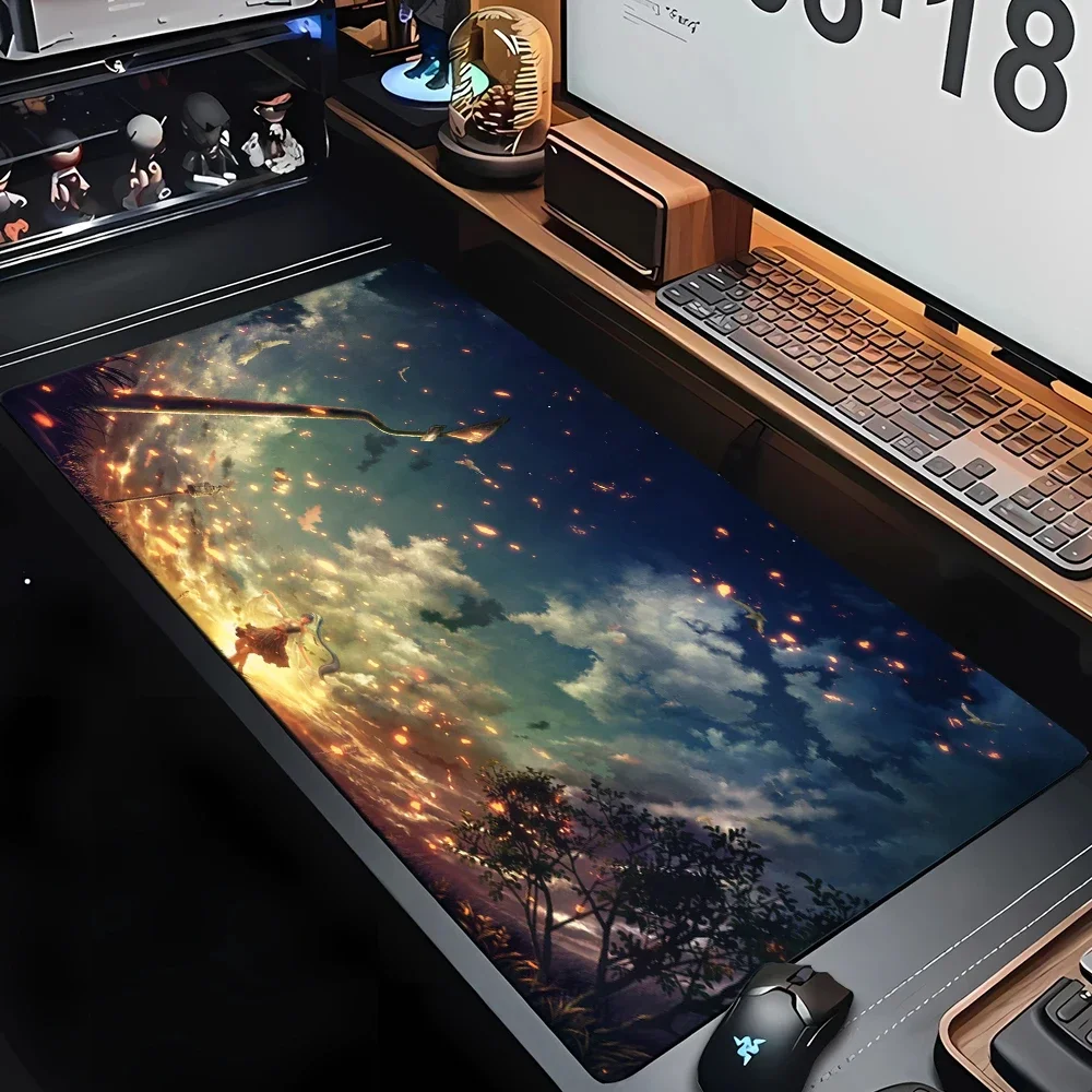 Anime Girl Mouse Pad Landscape Large Computer Office Game Table Mat XXL Rubber Anti-slip Gaming Keyboard Mousepad Long Desk Pads
