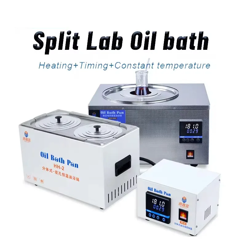 

2L 5L 2Holes Laboratory Thermostat Oil Bath Heater Digital Display Constant Temperature Split Oil Bath Pan