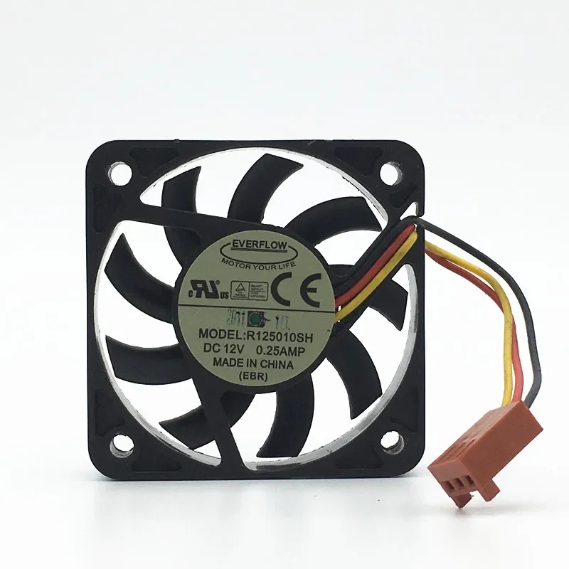 Ventola di raffreddamento del Server a 3 fili EVERFLOW R125010SH DC 12V 0.25A 50x50x10mm