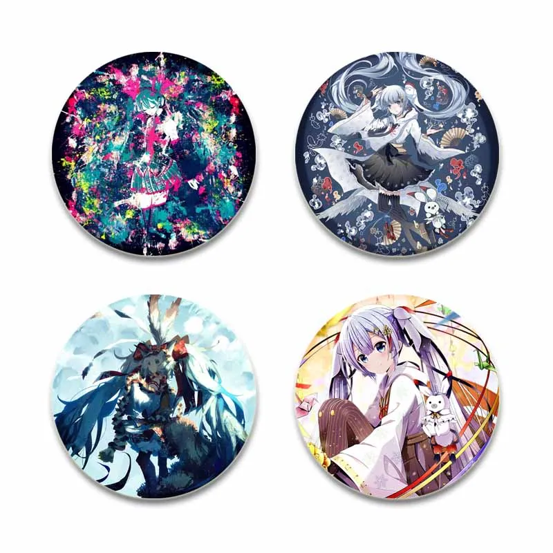 Cute Game Project SEKAI Anime Lapel Pin Miku Cartoon Cosplay Badge Round Button Brooch for Bag Clothes Hat Accessory Teens Gifts