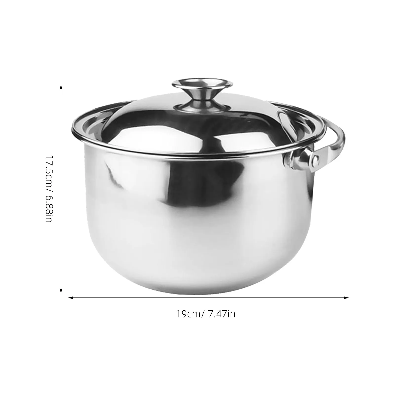 Large Stew Pot with Lid Cooking Pots to Make Soup Silver Stainless Steel Stockpot