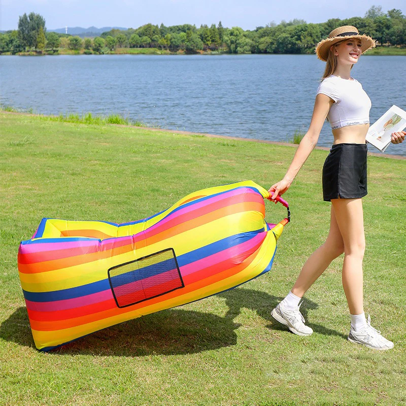 Outdoor Camping Inflatable Sofa Portable Inflatable Bed Music Festival Beach Resting Sofa Lounge Quick Inflatable Sleeping Bag view 4