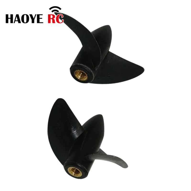 Haoye vida konu ile 2 adet DIY RC tekne kürek naylon tekne Prop 2 bıçak M4 tekne pervaneler için bakır çekirdek RC tekne CW CCW