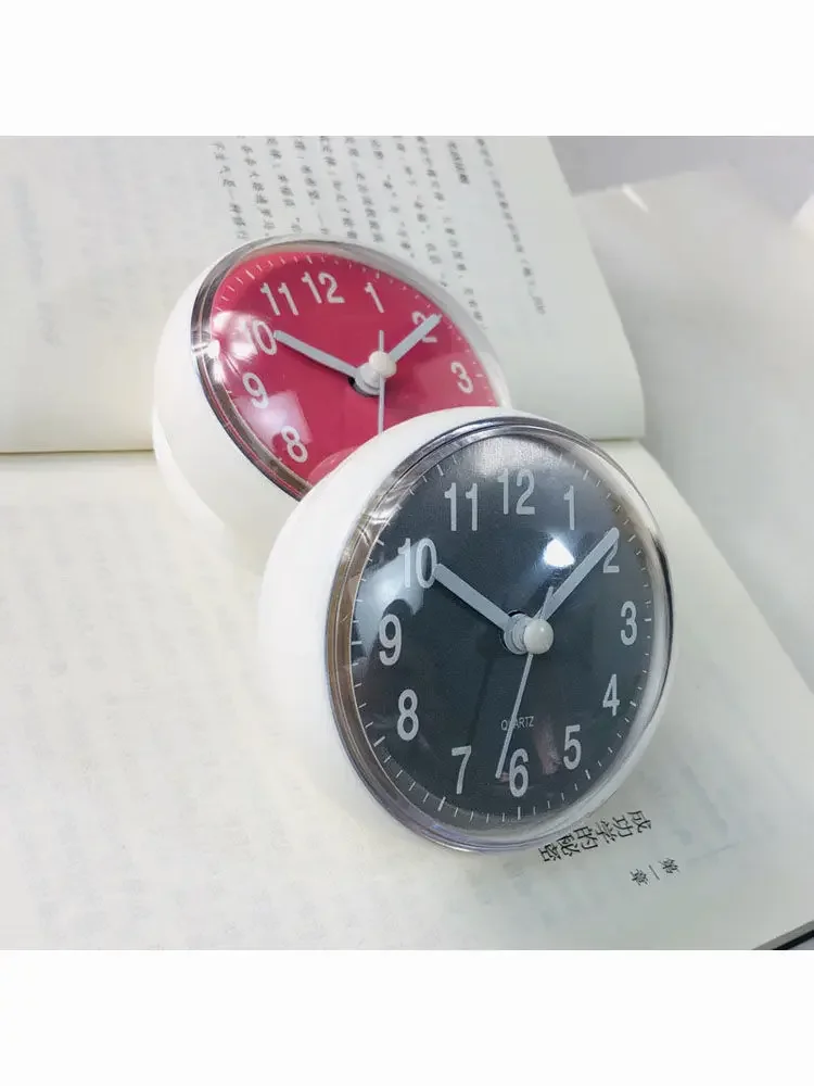 دش مكافحة الضباب مقاوم للماء طاولة صغيرة صغيرة الديكور المطبخ المعيشة الحمام غرفة ساعة حائط المرحاض مصاصة كوارتز مستديرة 7 سنتيمتر