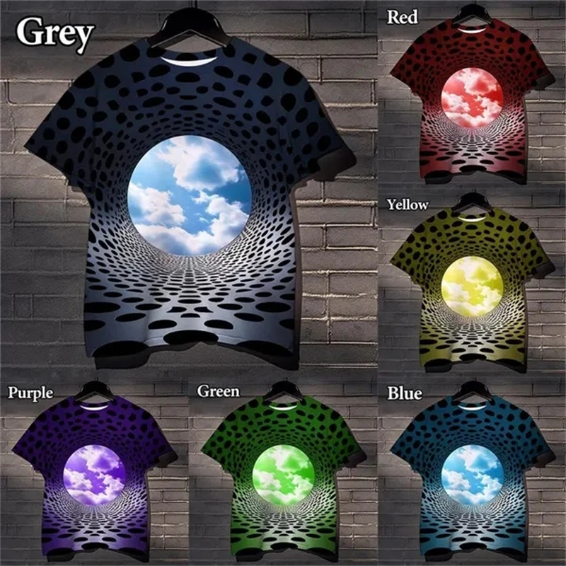 Funny And Personalized Men's And Women's Street Fashion Dizzy Casual 3D Printing Summer Versatile T-shirts Short Sleeve Tops