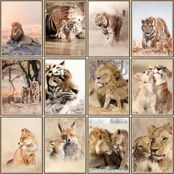 CHENISTORY Painting By Number Lion Tiger Animal Drawing On Canvas Handpainted Art Gift Diy Picture By Number Kits Home Decor