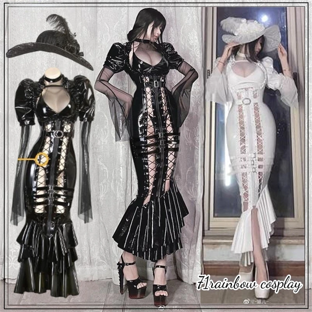 

Lilith Original Design Countess Mermaid Cosplay Woman Anime Roleplay Gothic Leather Dress Sets Halloween Sexy Cosplay