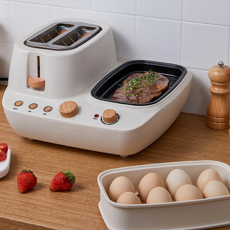 VL-107 máquina eléctrica multifunción para desayuno, tortilla, carne, Pizza, tocino y pan, olla para hervir huevos al vapor en el hogar