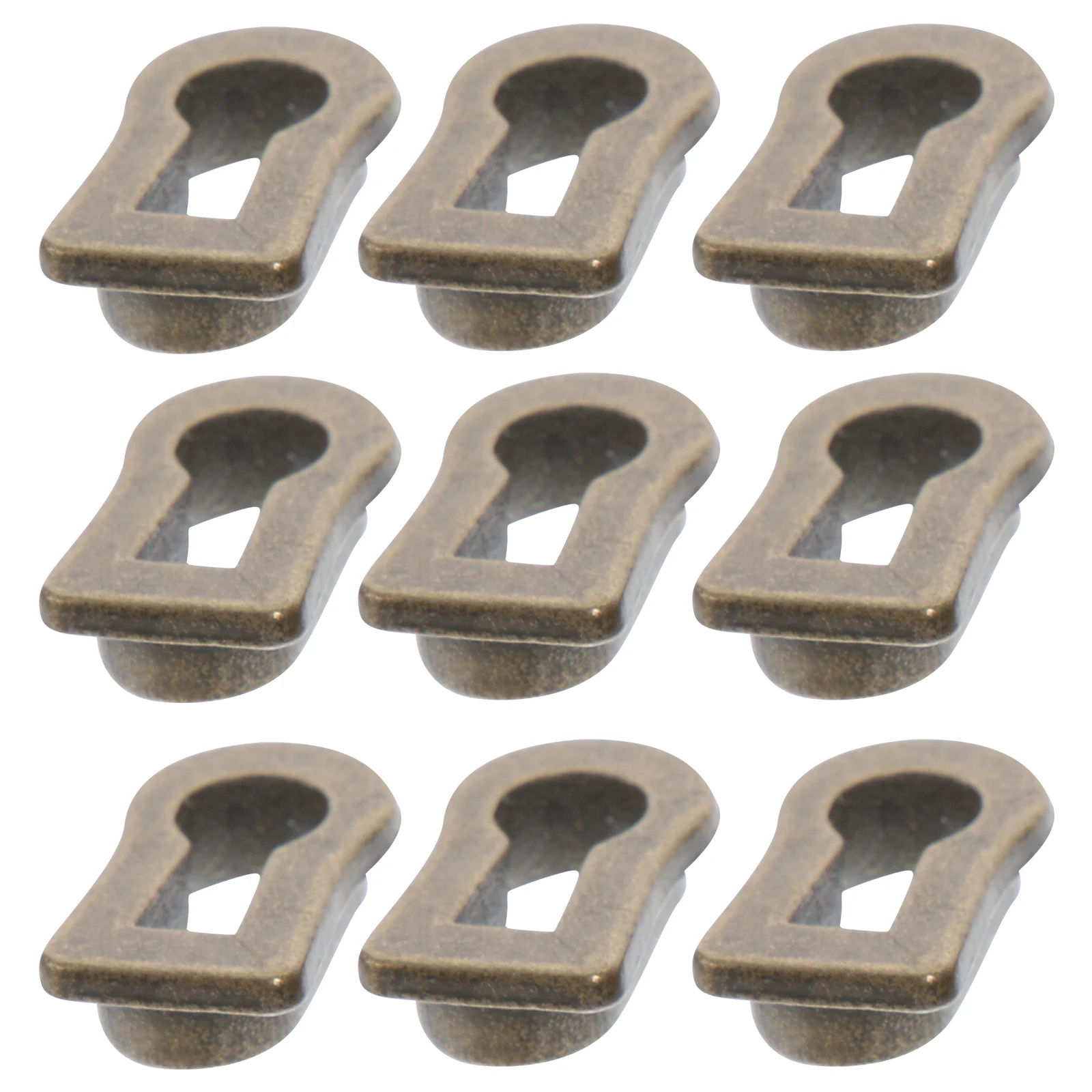 10 Pcs Zinc Alloy Keyhole Covers Furniture Hardware Metal Lock Decoration Dresser Decor Protective Frame Corner Brackets