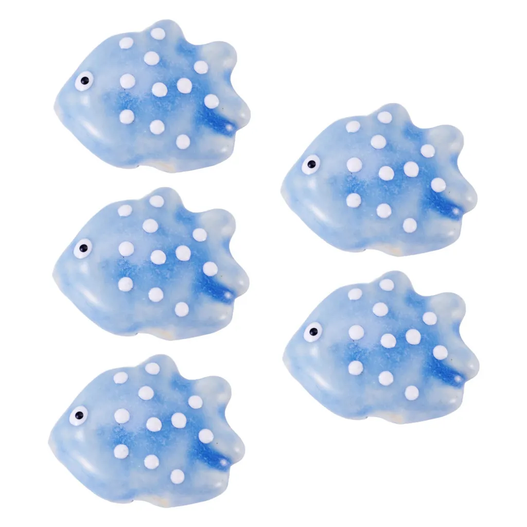 5Pcs Handmade Porcelain Polka Dot Fish Beads Famille Rose Porcelain for Diy Jewelry Making Fashion Bracelet Necklace Crafts