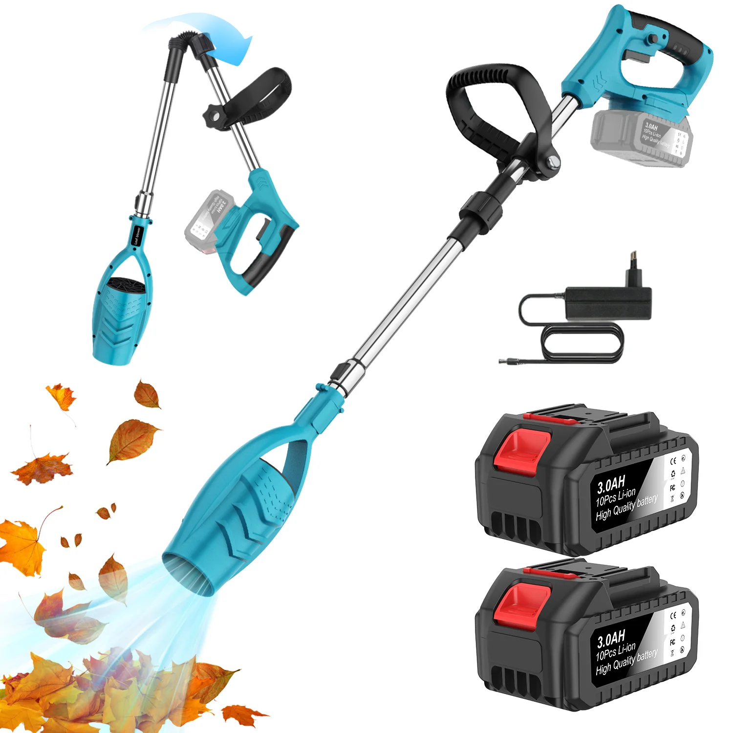 Souffleur d'air électrique sans balais, souffleur de feuilles sans fil, ventilateur puissant 32000 tr/min pour jardin, cour, dépoussiéreur de feuilles et de neige, outils électriques