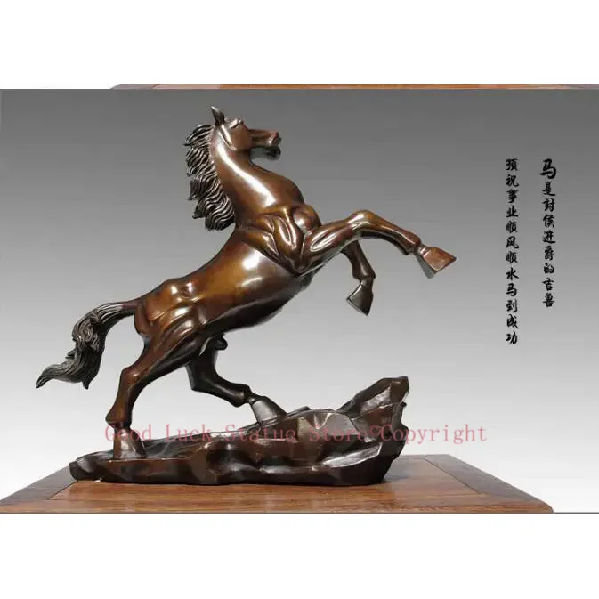 Good luck-Success GOOD HOME Company business decorative KAIGUANG FENG SHUI bronze HORSE statue Mascot # home art large