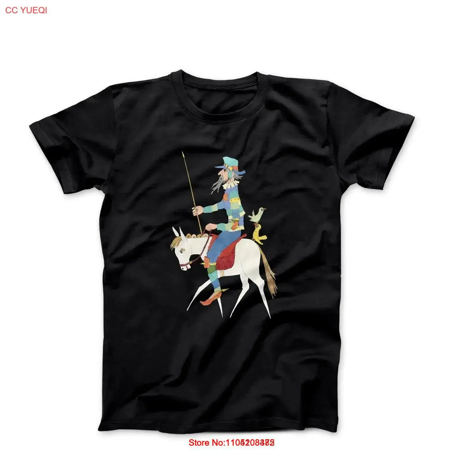 تي شيرت Jovan Obican Don Quixote على الحصان 1978 الفني تي شيرت عتيق مغسول أوم ملابس الشارع الشهير أنيق ومريح #1