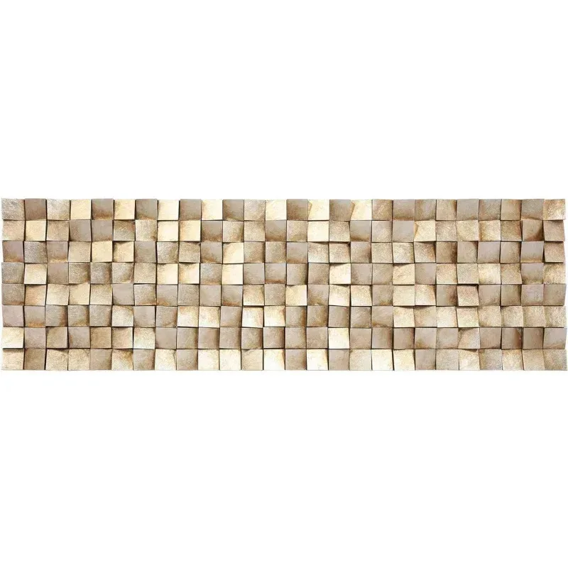

RPD4-Art Direct Rugged Blocks with Gold Leaf 3D Wood Wall Art Ready to Hang. 72" x 22". Textured 2