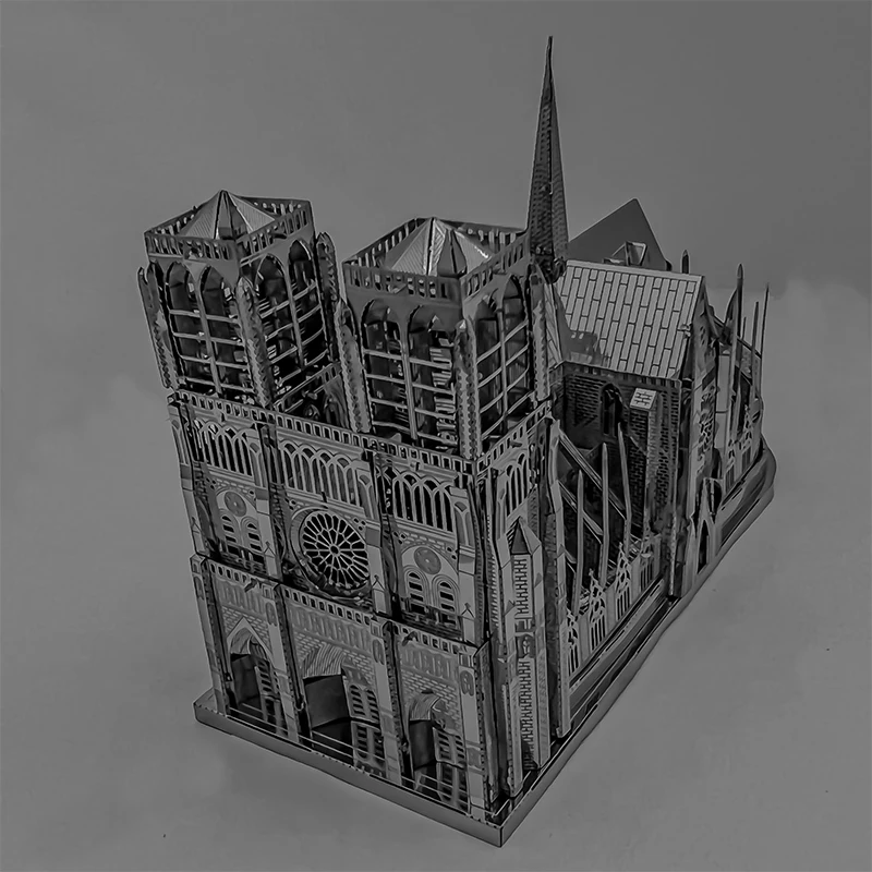 Notre Dame de Paris 3D Metal Puzzle Eiffel Tower DIY Model Building Kit Adult Toys Birthday Gift