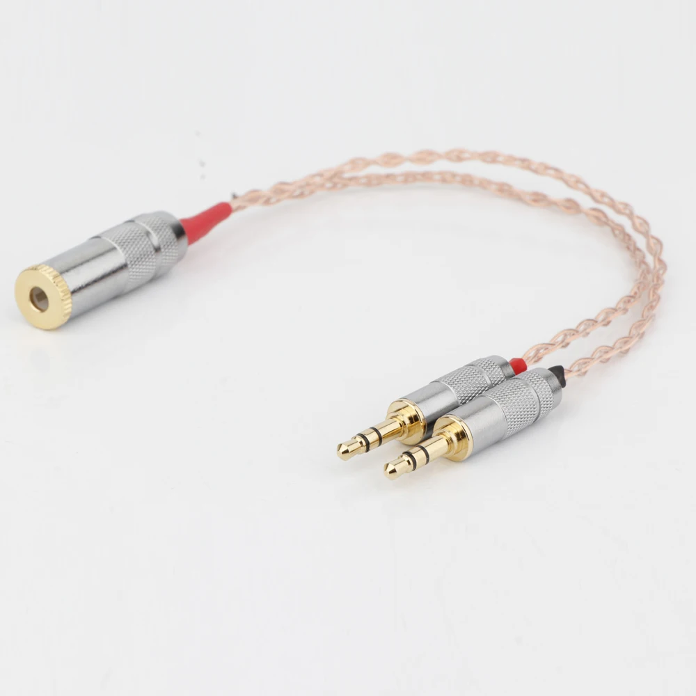 Cable de cobre de cristal único Hifi, Cable macho a hembra equilibrado de 4,4mm, 2x3,5mm, para REPRODUCTOR DE Pono PHA-3