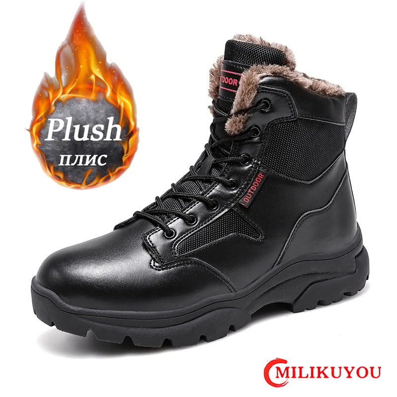 High-quality Winter Men's Snow Boots New Brand Male Ankle Boots Waterproof Shoe Outdoor Sneakers Working Designer Shoes Big Size