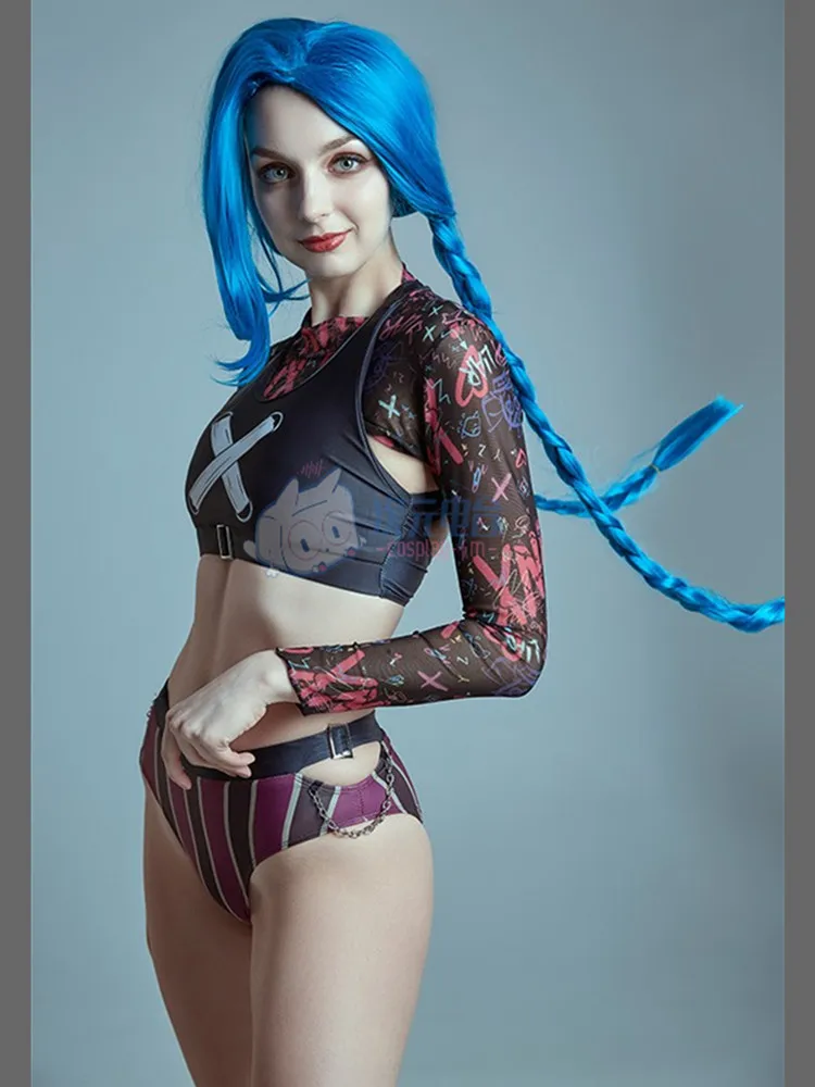 لعبة لول تأثيري Jinx ملابس السباحة أنيمي المرأة الصيف انقسام مجموعة البكيني ملابس السباحة مثير ازياء للبنات 2022 أحجام S-XL