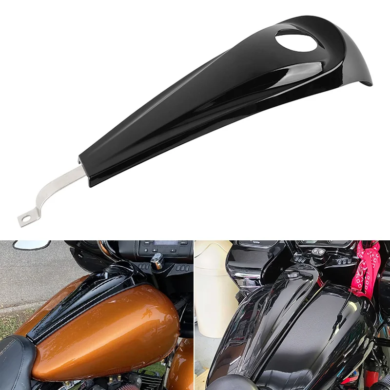 Akcesoria motocyklowe konsola paliwa Panel wykończeniowy pokrywa zbiornika paliwa czarna dla Harley Touring Electra Road Glide Street 2008-2023