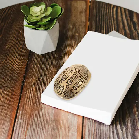 Creative Egyptian Scarab Beetle Amulet Unique Desktop Decor Protection Good Fortune Exquisite Gold Accents Home