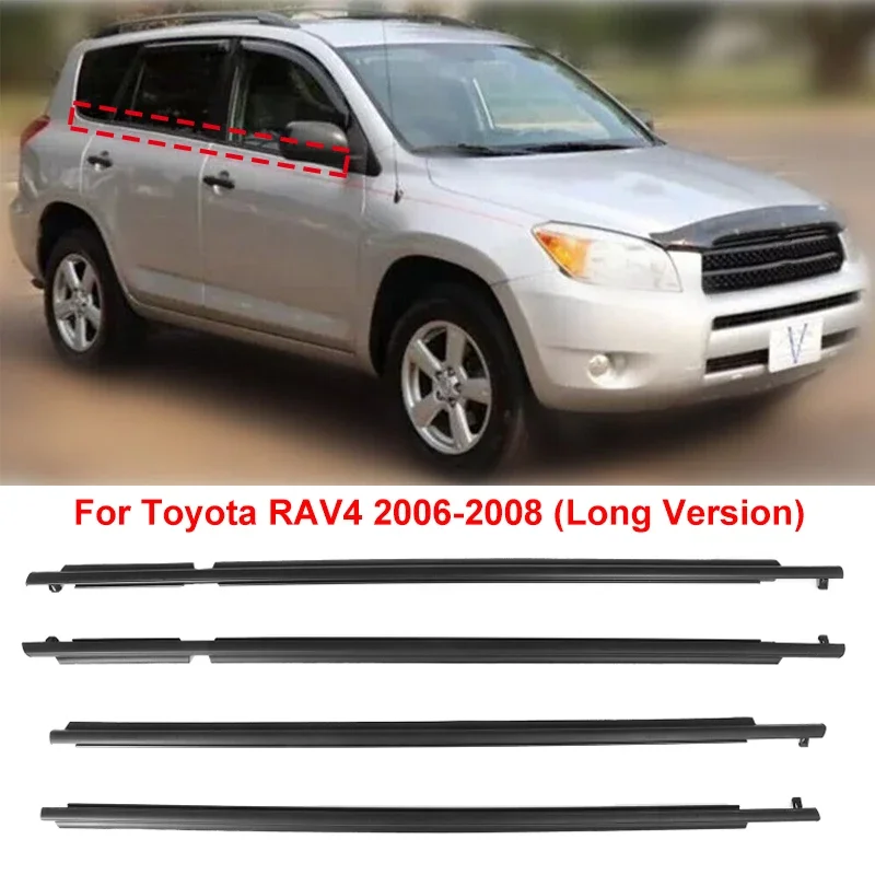 Car Window Rubber Sealant Strip Rainproof Weather Strip for Toyota RAV4 2006-2008 (Only for Long Version)