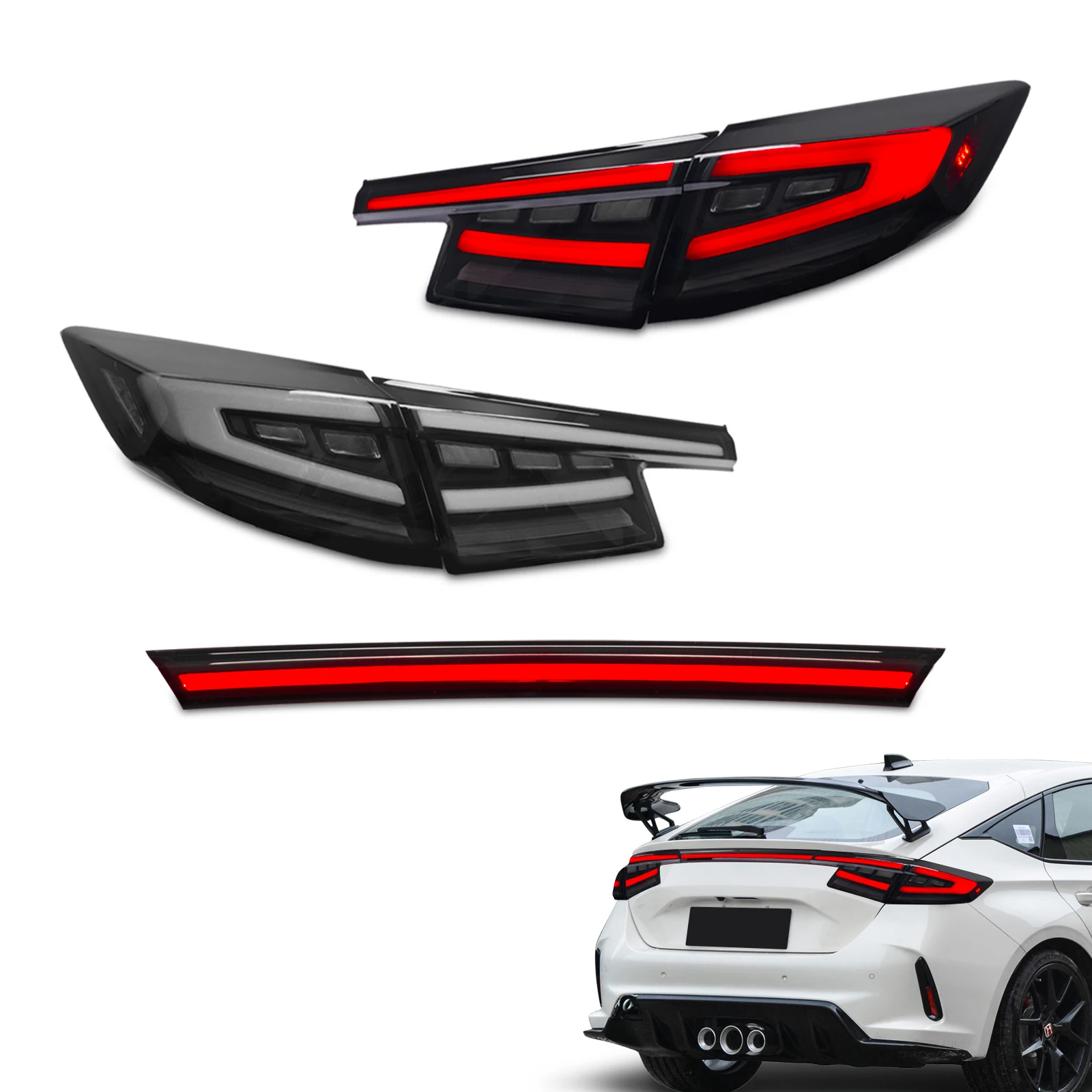 

Archaic LED Tail Lights Assembly for 2022-2025 Hatchback Type-R FL1 FL2 FL4 FL5 11th Gen Sequential Signal Taillight
