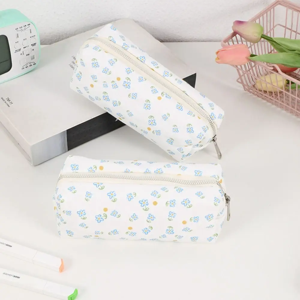 High Quality Floral Print Pen Bag Large Capacity Multifunctional Stationery Bag Stationery Organizer Students
