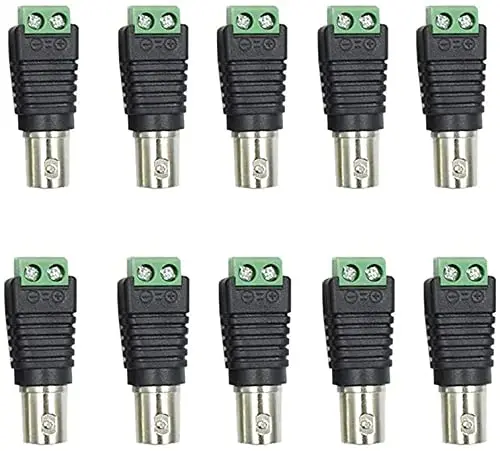 10PCS BNC Female Green Terminal Connector Q9 Solderless Screw CCTV Video Positive Negative Terminal Plug