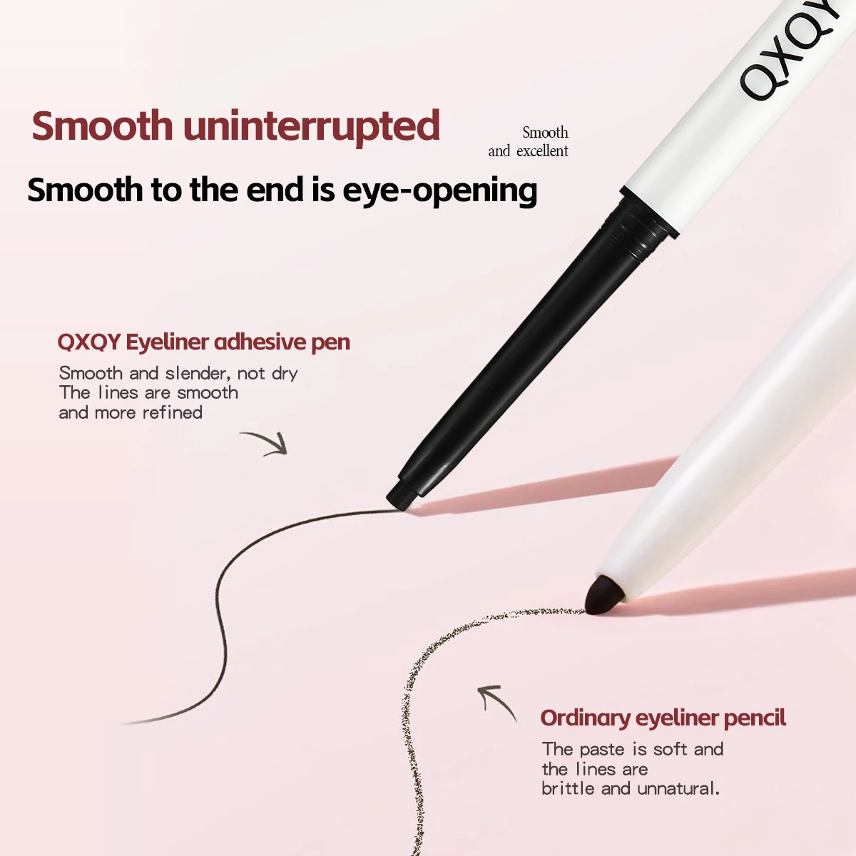 Le stylo gel eye-liner QXQY est extrêmement fin, naturel, imperméable et conignez un stylo eye-liner de coloration