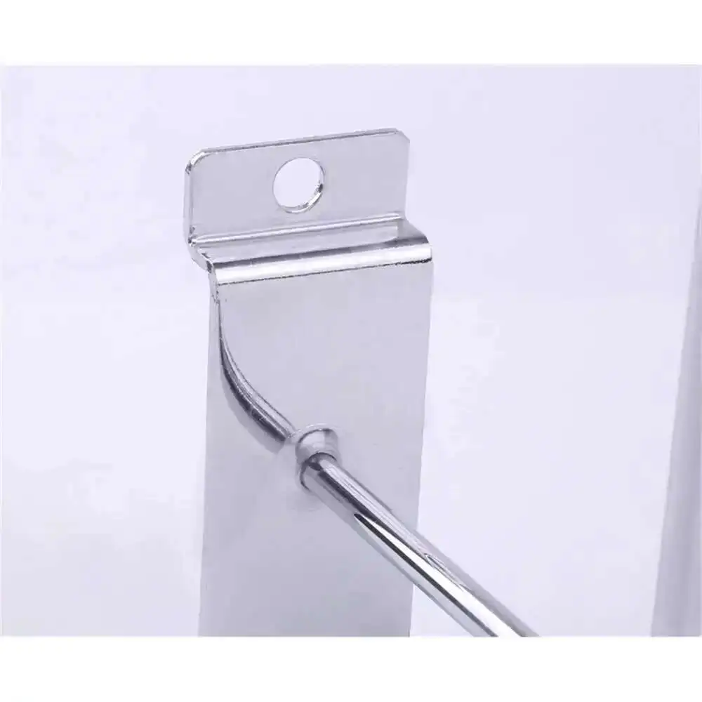 Hot Sale Metal Hanging Hat Rack Groove Board Cap Bracket Slat Wall Mounted Wig / Ball / Hat Display Stand Rack 20pcs