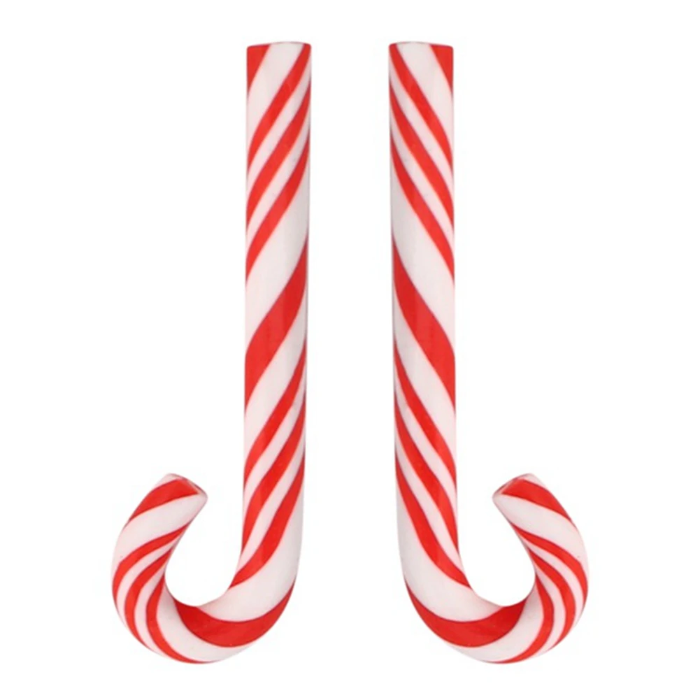 100 szt. Czerwony i biały ręcznie robiony miniaturowe jedzenie z trzciny boże narodzenie słodycze domek dla lalek dekoracja domowa gliniana laska cukierkowa