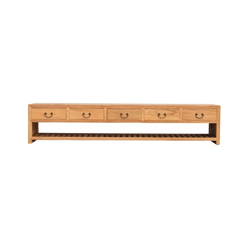 

Living Room Bedroom TV Stand Antique Design Customizable Home Storage //Chinese Style Solid Elm Wood Floor Cabinet Five Drawers
