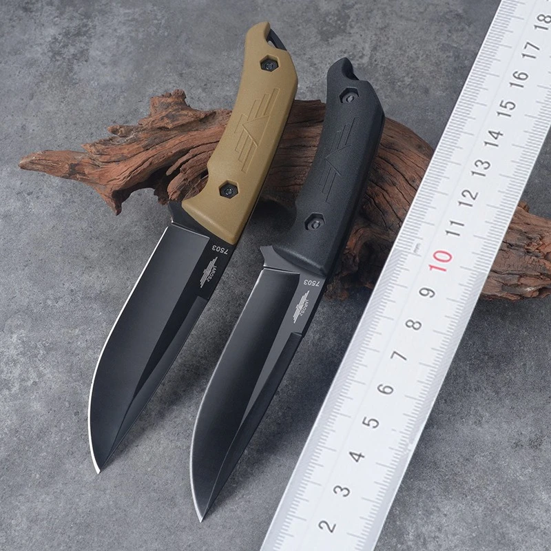 

KB 7503 Professional Outdoor Fixed Blade Knife 9Cr13Mov Steel Nylon Fiber Handle Camping Hunting Self-Defense with Sheath EDC