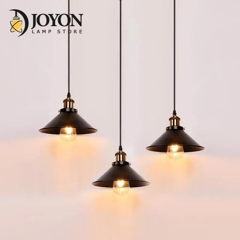 

E27 Retro Edison Loft Pendant Lamp, Retro Industrial Ceiling Lamp Lacquered Iron Umbrella Lampshade Country Art Lamp Cran Light