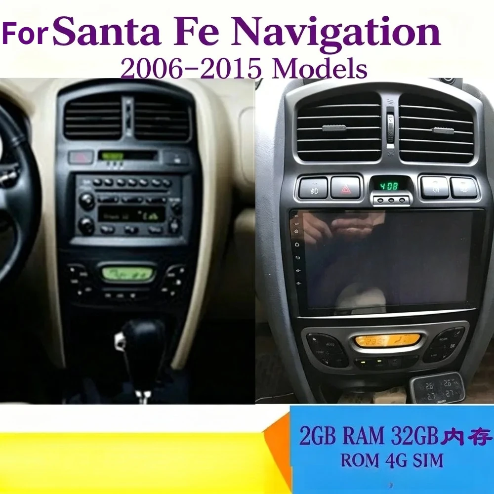 

Special Large-Screen Android Voice-Controlled Car Navigation with Rearview Camera & GPS for 2009 Hyundai Santa Fe English